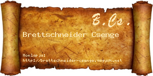 Brettschneider Csenge névjegykártya